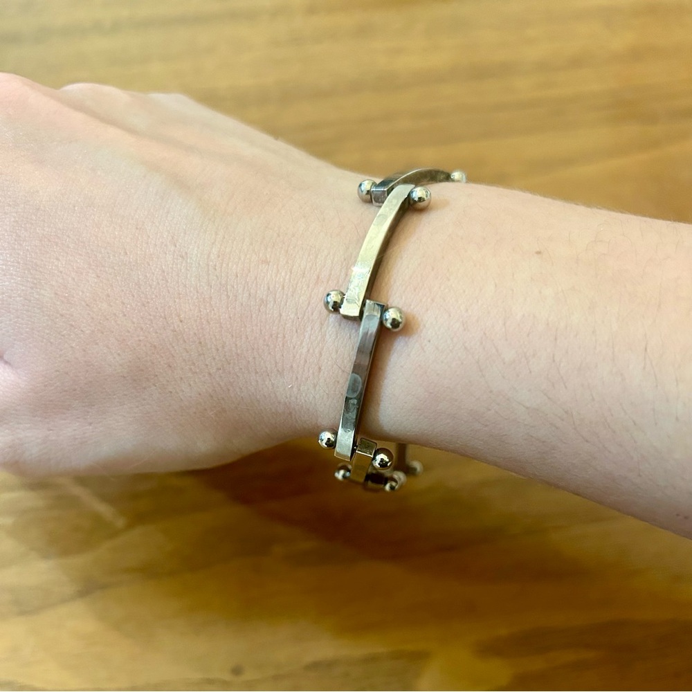 Unique Rare Silver Pin and Bar Link Bracelet 925